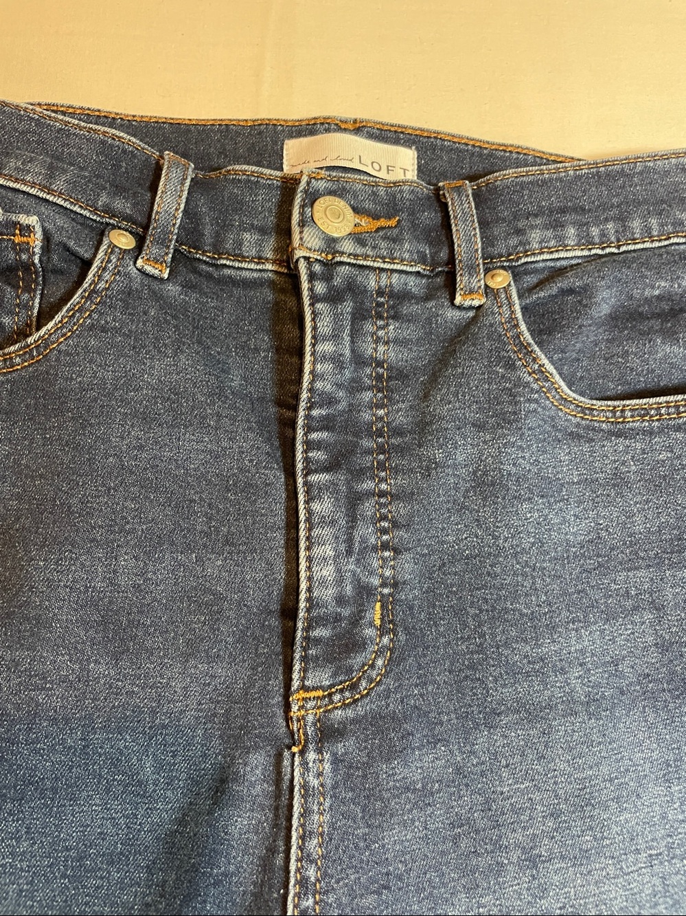 LOFT Dark Blue Wide Leg Jeans - Picture 5 of 6